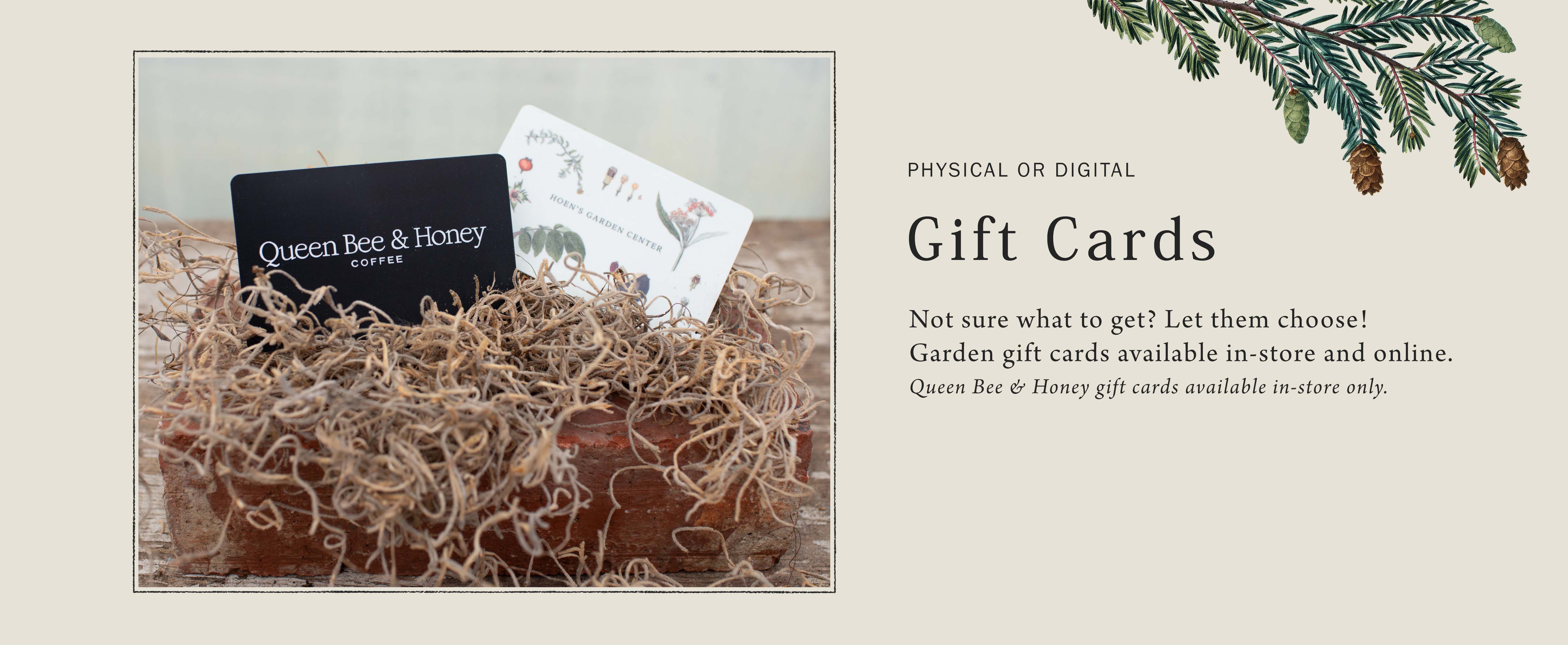 Gift Cards at Hoen's Garden Center