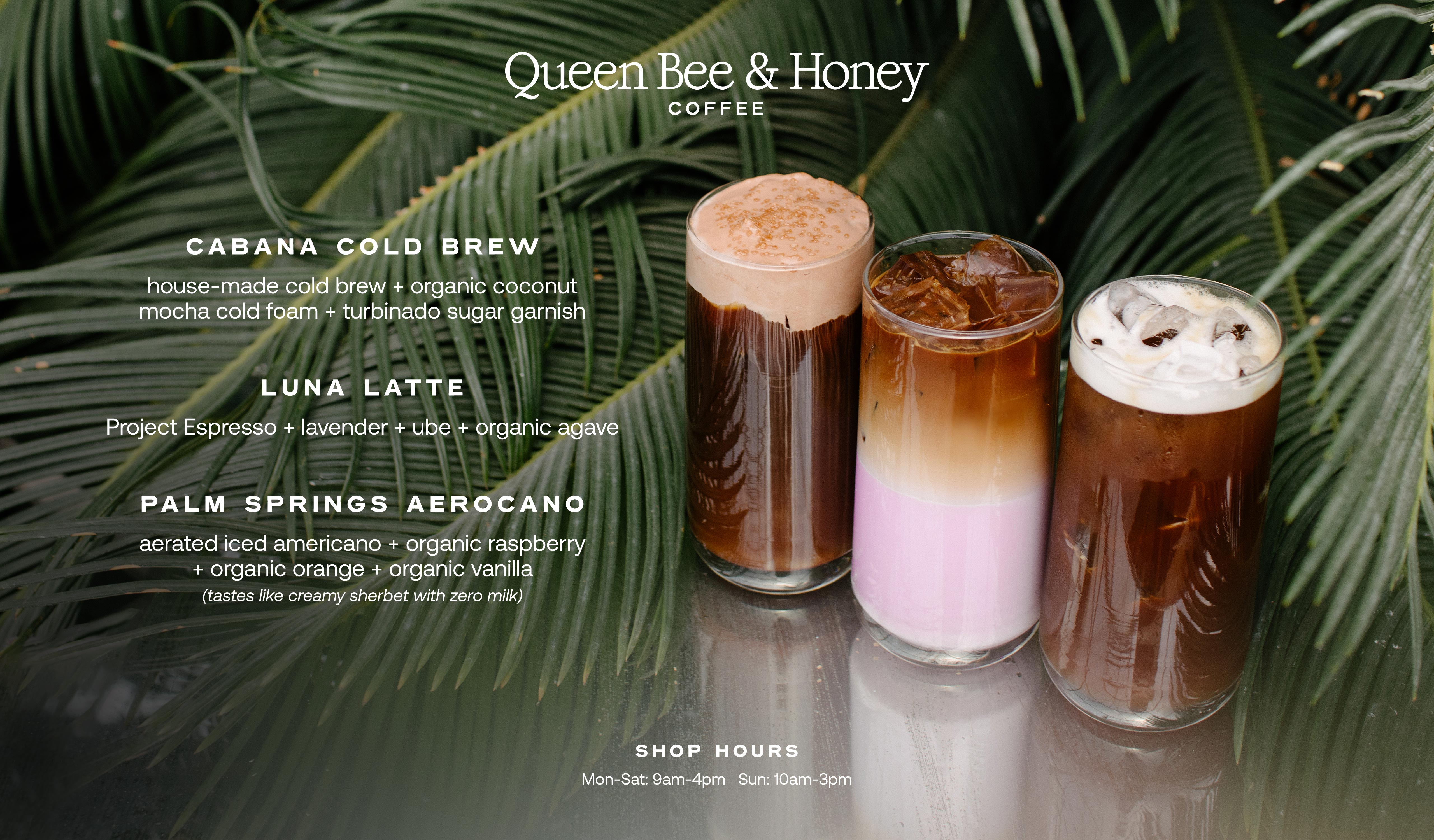 Queen Bee & Honey Coffee Summer Menu at Hoen's Garden Center